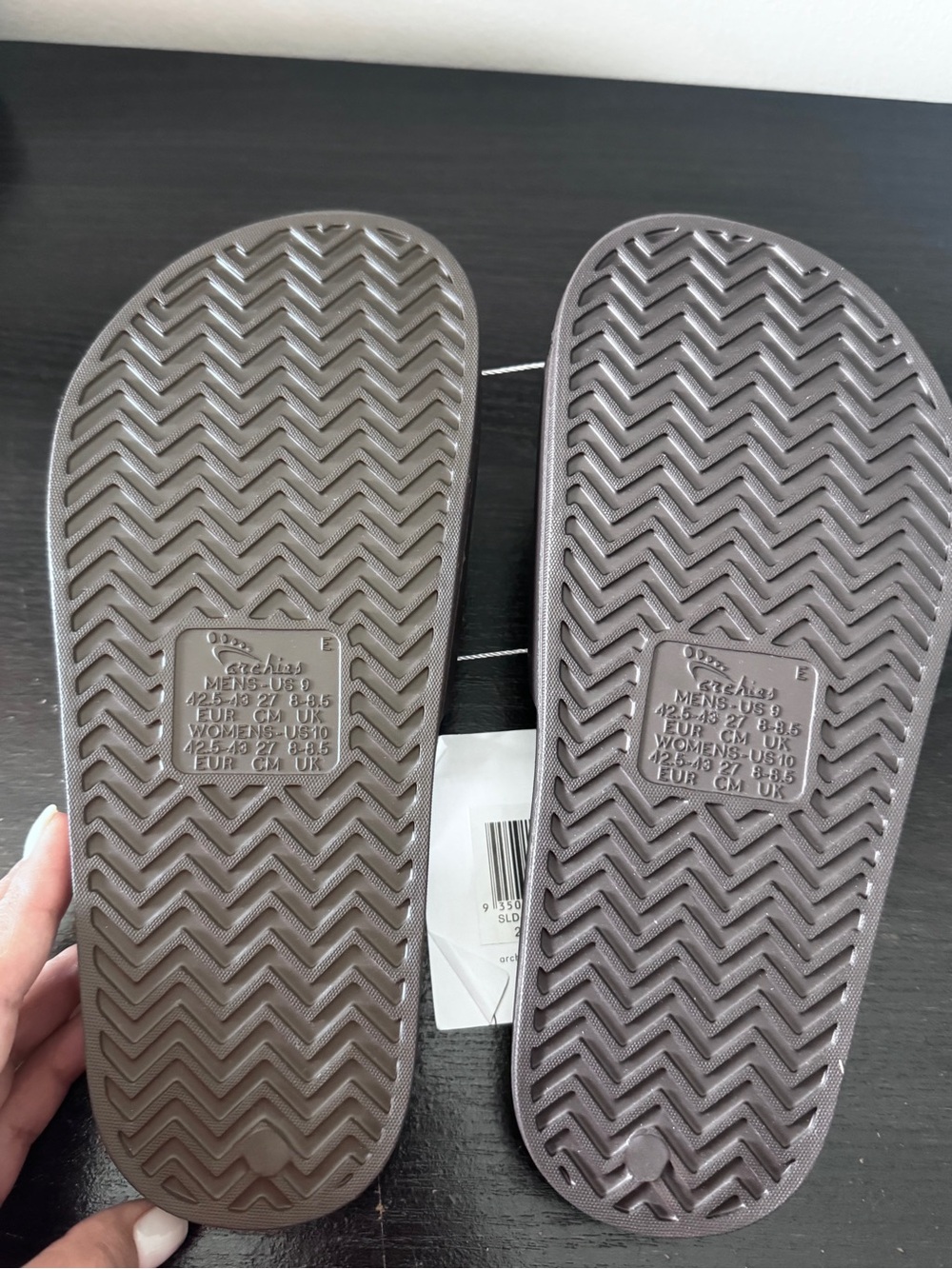Arch Support Slides Brown Unisex Size Men 9 - Women 10 - Picture 6 of 7